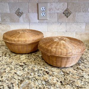 Wicker Basket With Lids